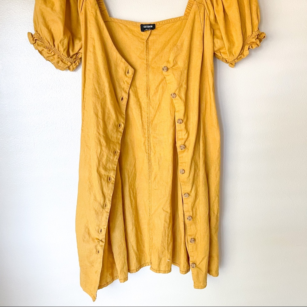 Cotton On Golden Yellow Ruffle Shoulder Dress - Picture 5 of 6